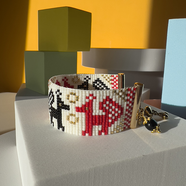 Bracciale cavallini rosso e nero