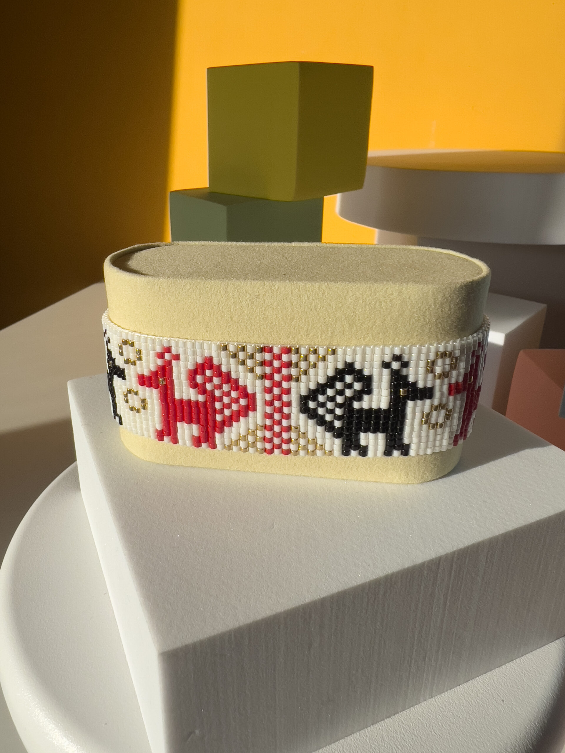 Bracciale cavallini rosso e nero - immagine 4
