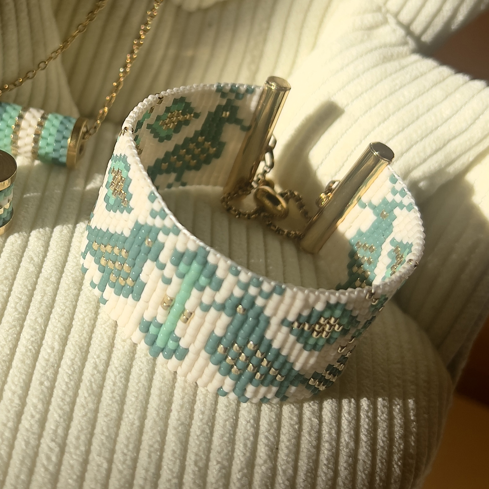 Bracciale pavoncella eucalipto