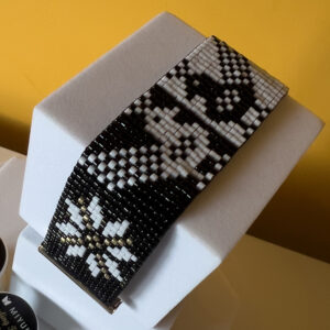 Bracciale pavoncella bianco e nero