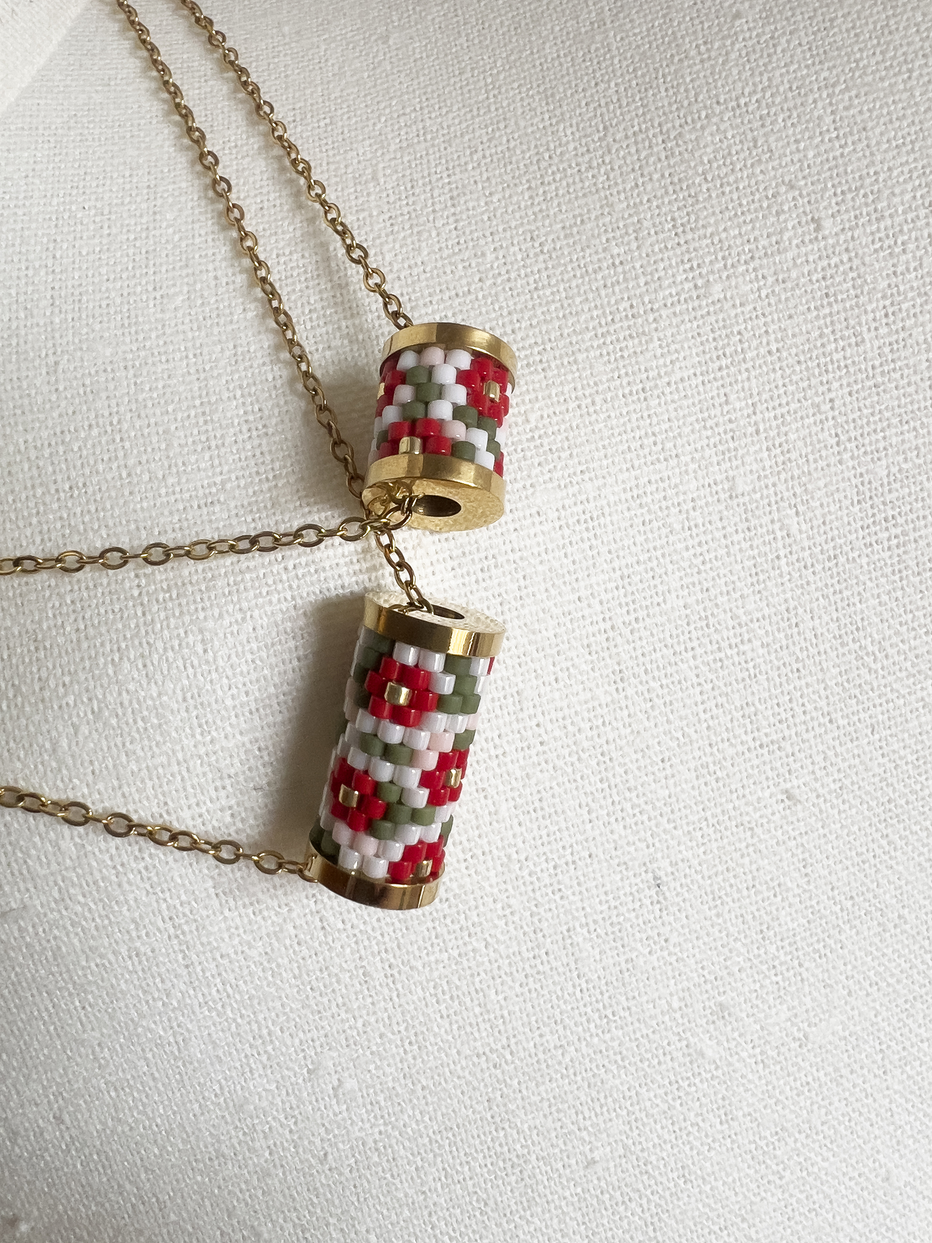 Rollino fiori bianco rosso piccolo e grande - immagine 3