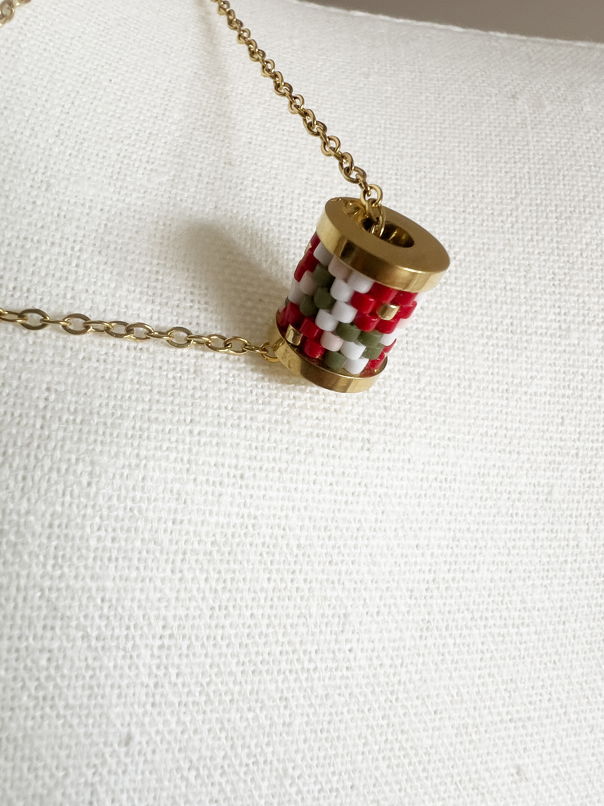 Rollino fiori bianco rosso piccolo e grande - immagine 2