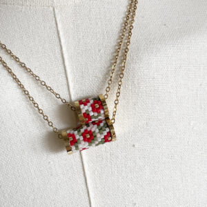 Rollino fiori bianco rosso piccolo e grande