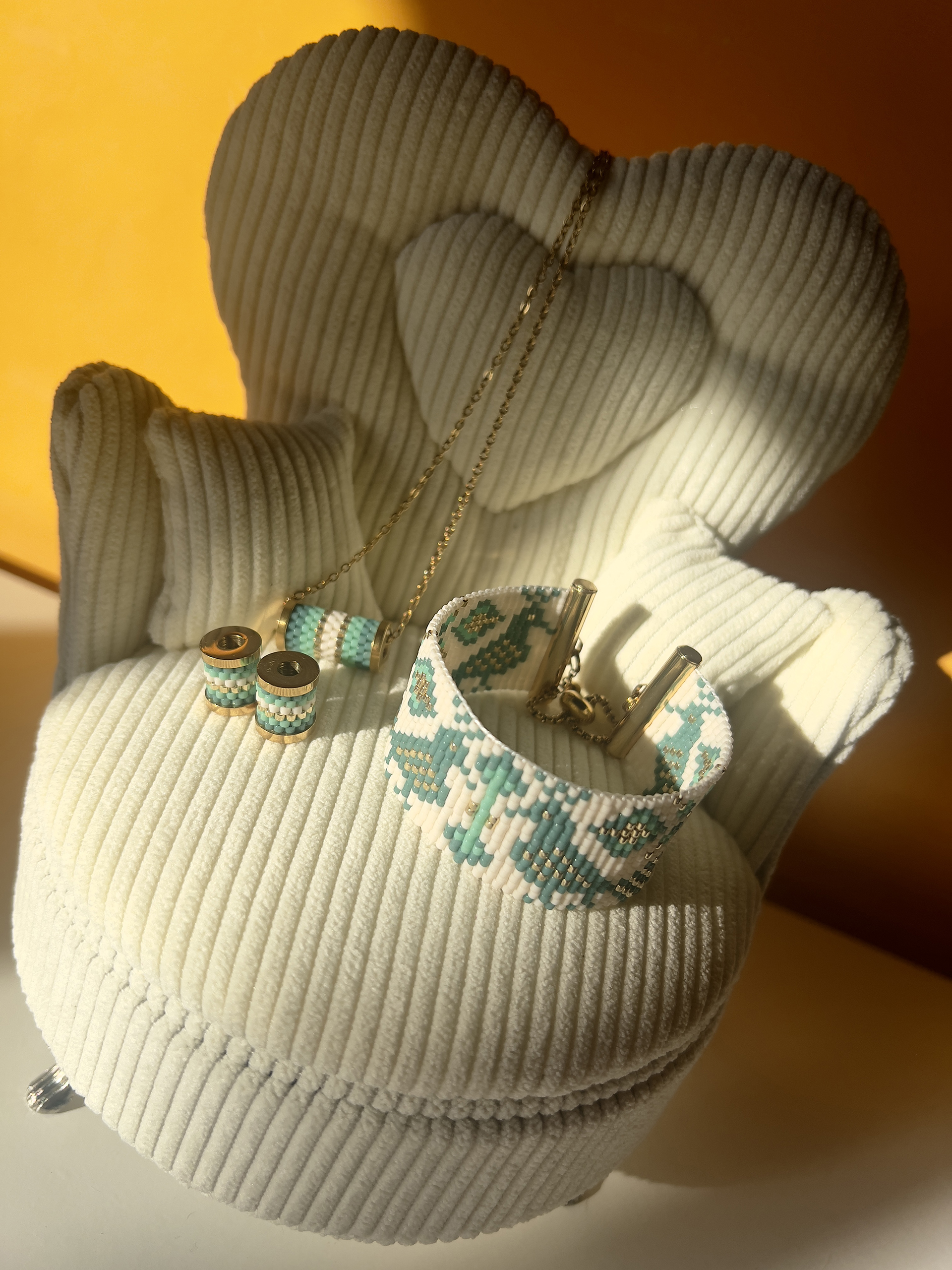 Bracciale pavoncella eucalipto - immagine 3